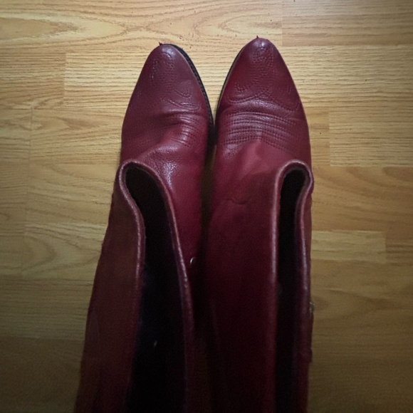 Franco Sarto Women’s  Red Leather Cowboy Boots Size 9.5 - Picture 7 of 11